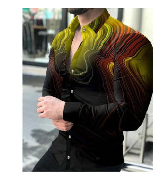 Printed Casual Long Sleeve Shirt For Men Ooho