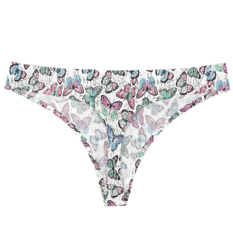 Printed Breathable One Piece Low Waist Thong Women Ooho