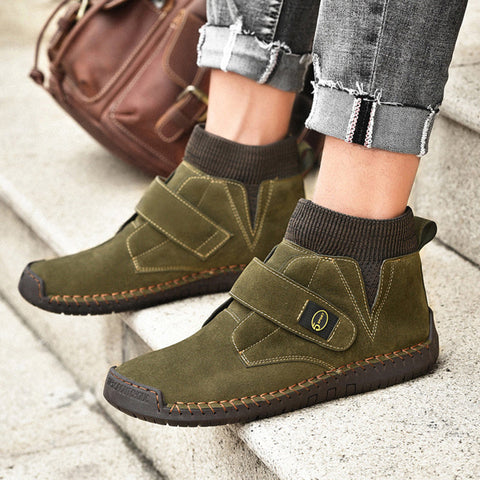 Velcro Shoes Men Ankle Boots Winter Sock Trainer Boots High Quality Ooho