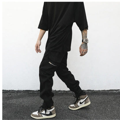 Men Drawstring Side Pocket Cargo Pants Ooho