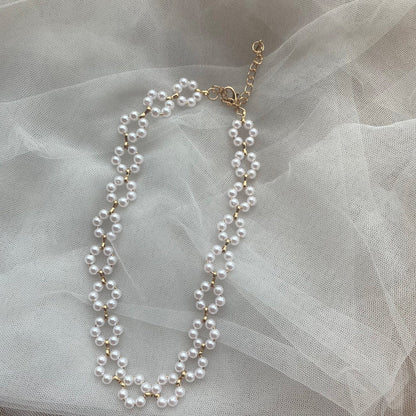 Pearl Necklace Bracelet For Women Ooho