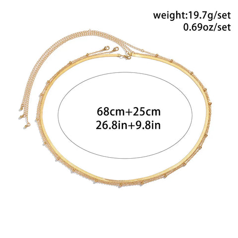Classic Flat Snake Link Waist Chain Imitation Pearl Beads for Women Sexy Belly Body Chains Jewelry Party Summer Street Ooho