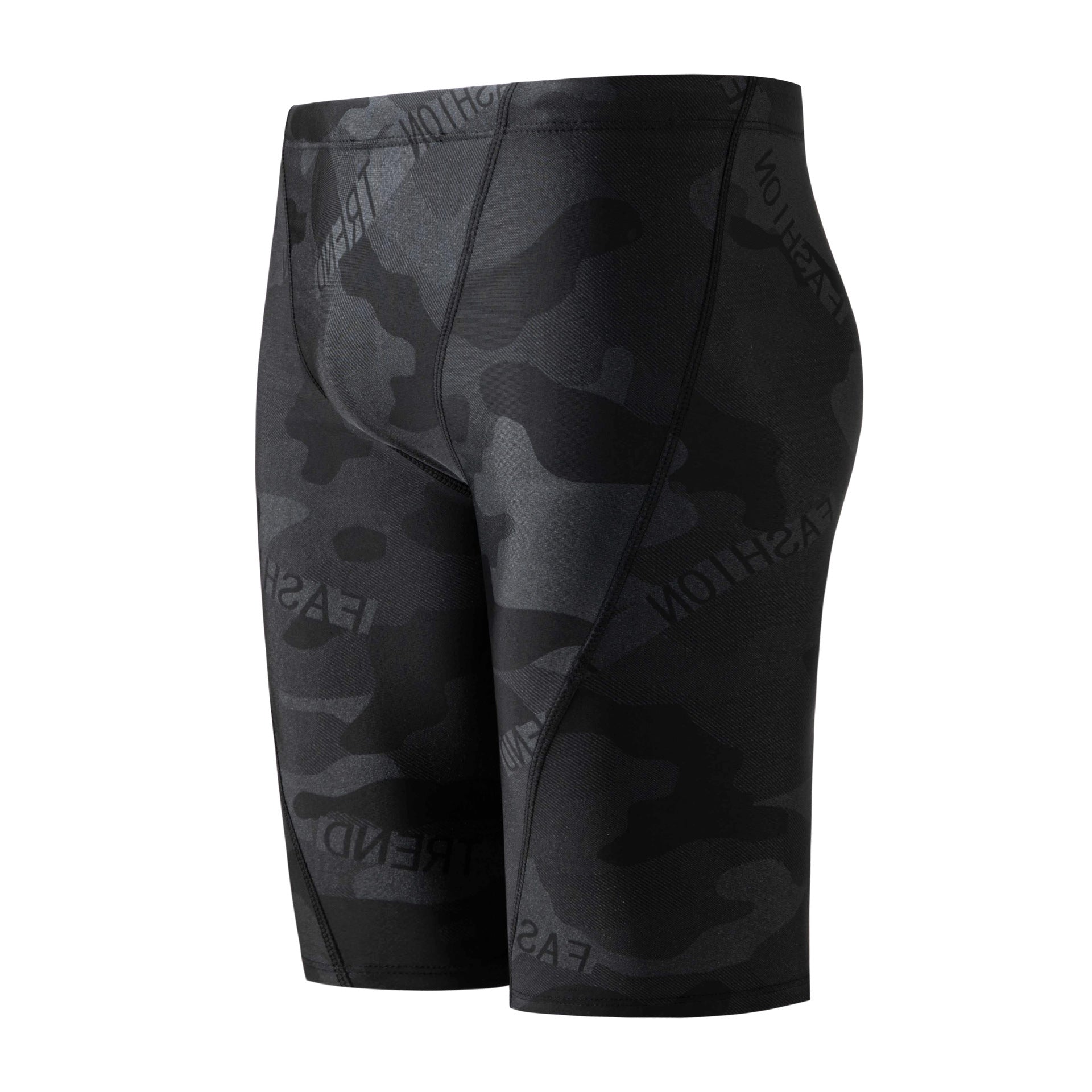 Men's Camouflage Letters Quick-drying Swimming Trunks Swimming Cap Ooho