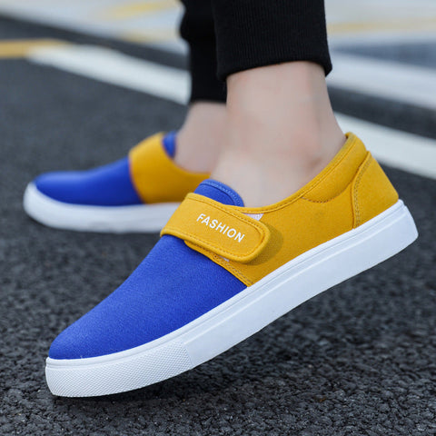 Canvas Flat Shoes Men Velcro Casual Sneakers Ooho