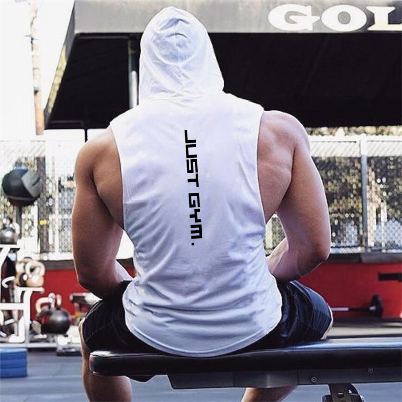 Fitness Vest Men Hooded Loose Clothes Ooho