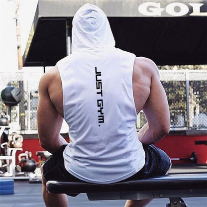 Fitness Vest Men Hooded Loose Clothes Ooho