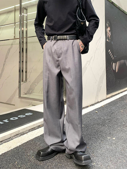 Button Design Feeling Straight Casual Suit Trousers For Men Ooho