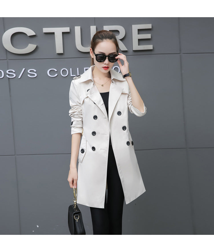 Slim Women’s Plus Size Mid-Length Trench Coat – Stylish & Comfortable Outerwear Ooho