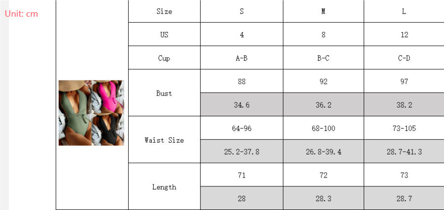 Fashion Pure Color Bikini Swimsuit For Women Ooho