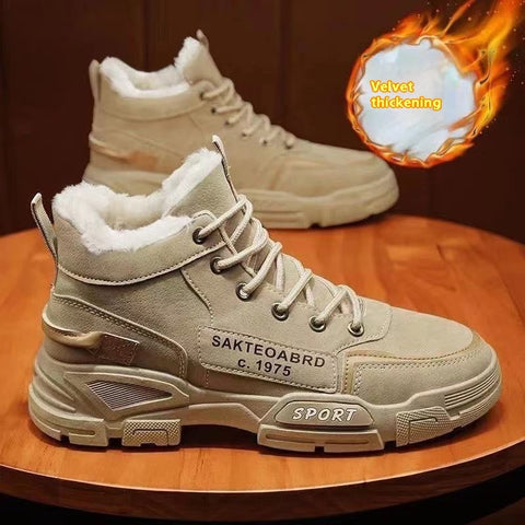 Martin Boots Fleece-lined Warm Waterproof Non-slip Snow Boots Men Ooho