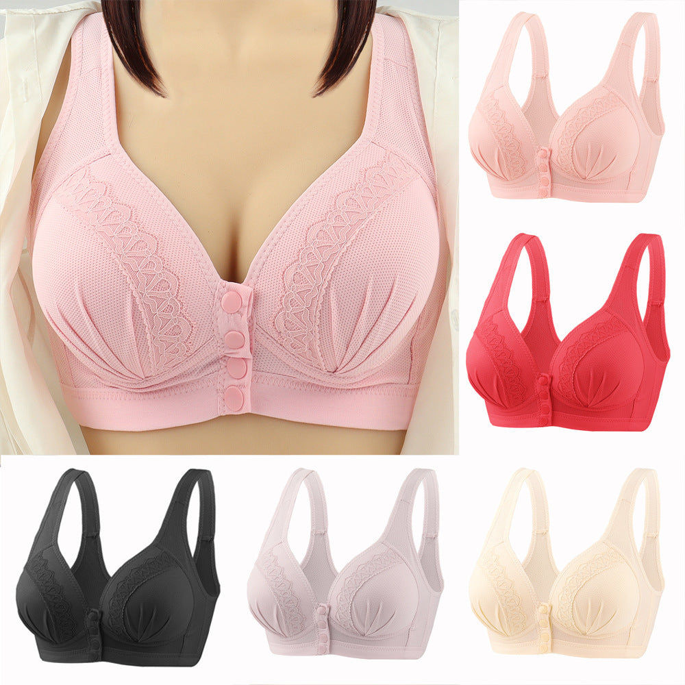 Bras For Women Front Closure Button Bra Wireless Bralette Push Up Brassiere Bra Tube Top Vest Underwear Ooho