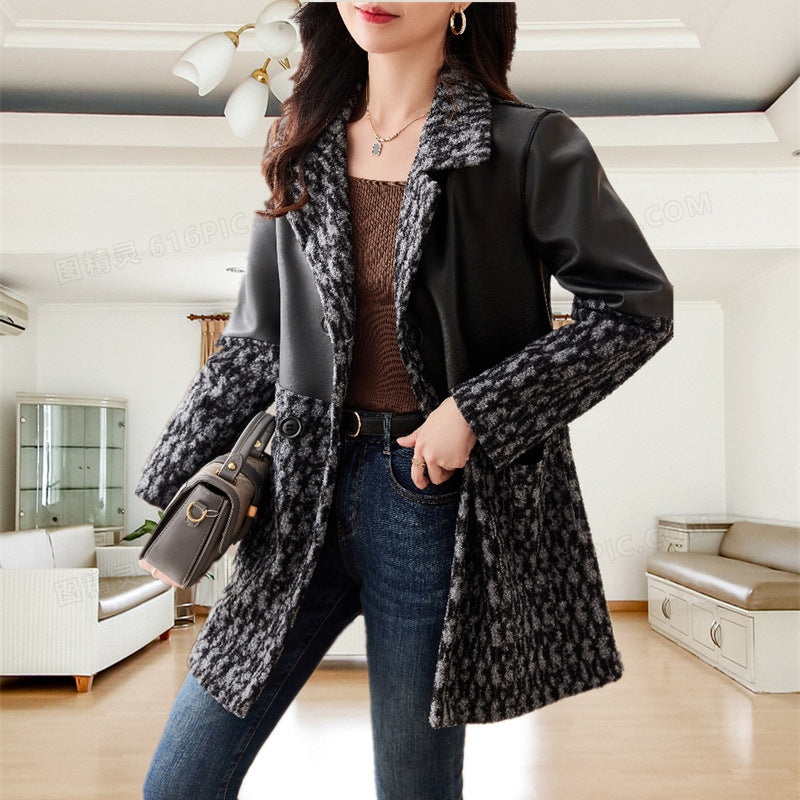 Haining Leather Coat for Women – Premium Stylish Outerwear, Trendy Leather Jacket Ooho