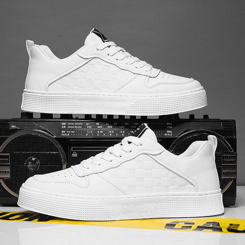 Casual Lace-up Sneakers Men Fashion Breathable Plaid Flats Shoes Ooho