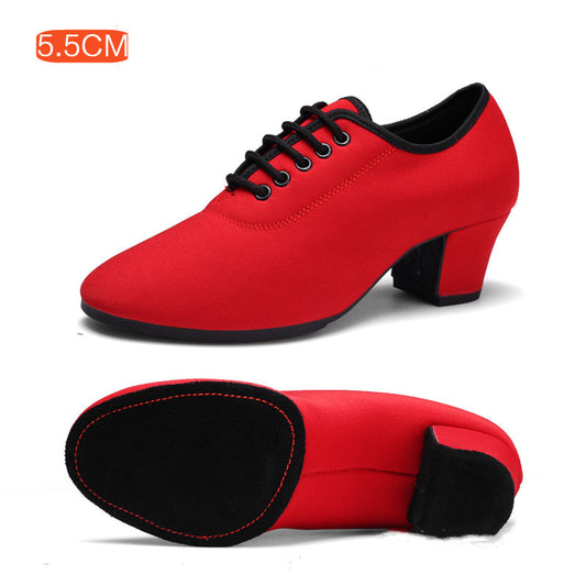 Charm Charm Latin Dance Women's Mid Heel Soft Bottom Oxford Cloth Dancing Shoes Ooho