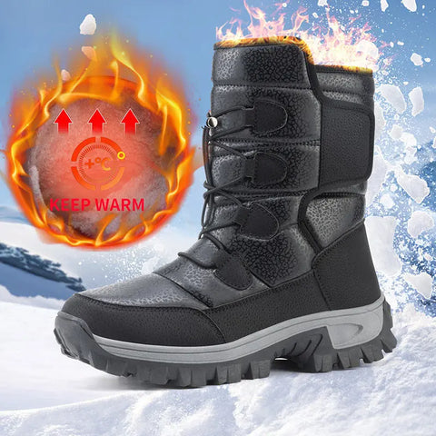 Men And Women Fleece-lined Warm Snow Boots Ooho 