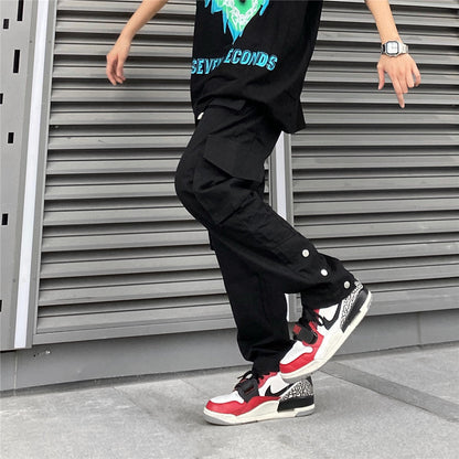 Solid Color Multi-pocket Cargo Pants Men Ooho