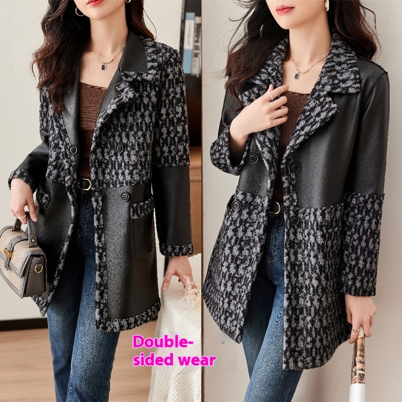 Haining Leather Coat for Women – Premium Stylish Outerwear, Trendy Leather Jacket Ooho