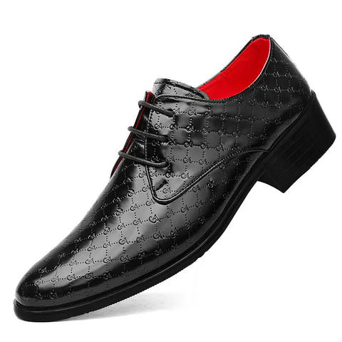 Men's PU Leather Pointed Formal High Heels Ooho 