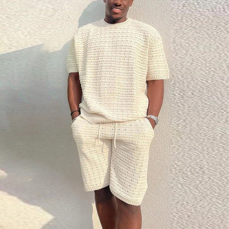 Men's Summer Suit Fashion Loose Men 2 Pieces Outfit Summer Hippie Shirt And Short Set Ooho