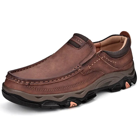 Male PU Plus Size Leather Shoes Outdoor Hiking Shoes Ooho 