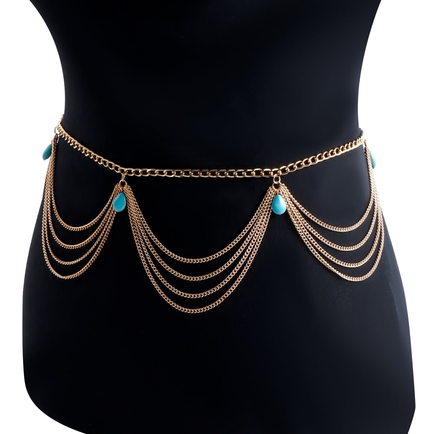 Classic Retro Turquoise Waist Belly Chain For Women Summer Beach Sexy Simple Body Chain Jewelry Accessories Gift Ooho