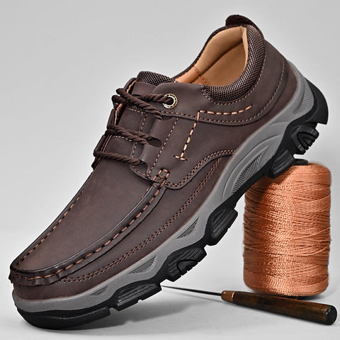 Male PU Plus Size Leather Shoes Outdoor Hiking Shoes Ooho