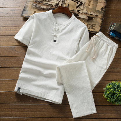 T-shirt Casual Trousers Two-piece Suit For Men Ooho