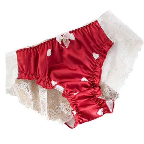 Panties For Women Lace Kawaii Sexy Lingerie Underwear Heart Print Gril Briefs Female Casual Ooho