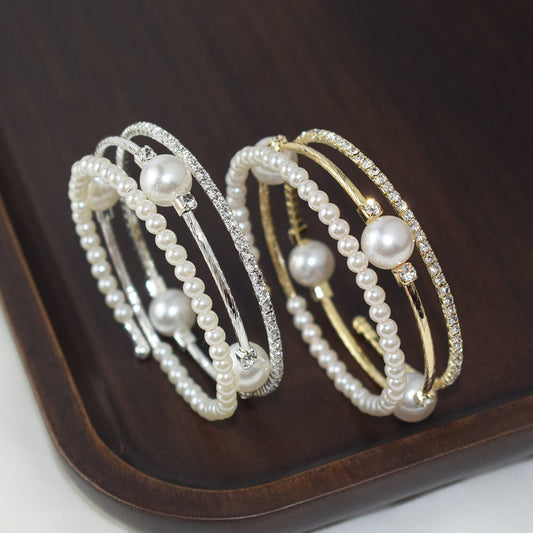 Simple Pearl Rhinestone Bracelet For Women Ooho