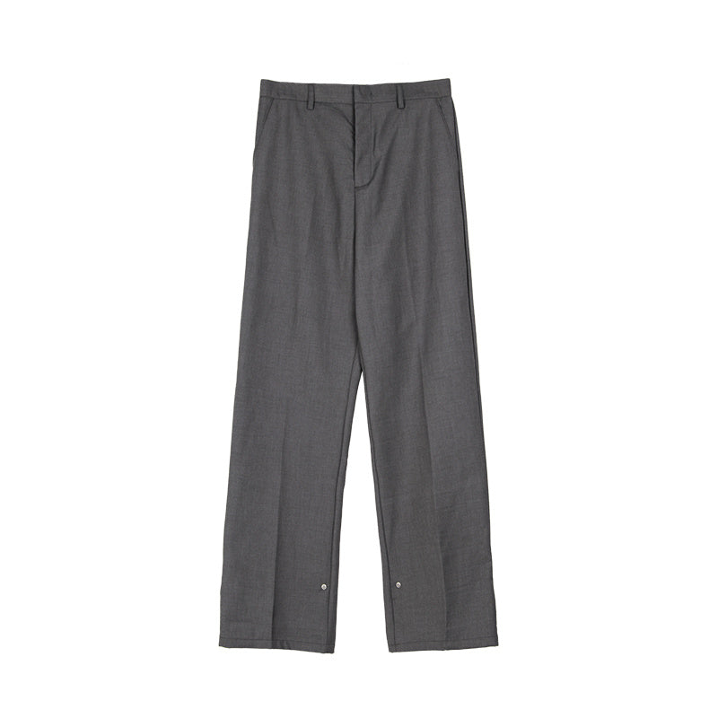 Button Design Feeling Straight Casual Suit Trousers For Men Ooho