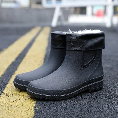 Short Tube Water Shoes Men Rain Boots Autumn And Winter Ooho 
