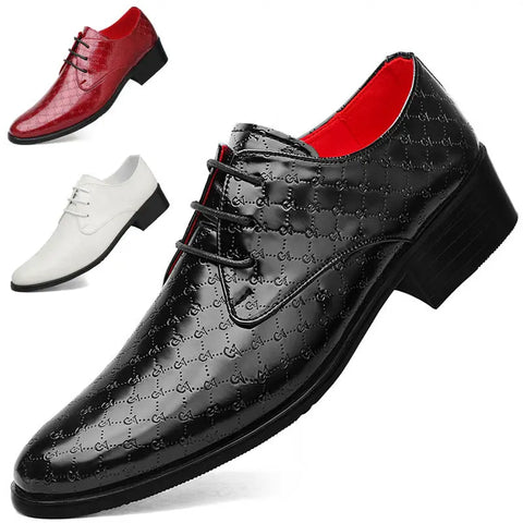 Men's PU Leather Pointed Formal High Heels Ooho 