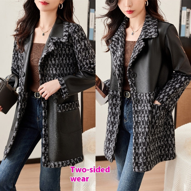 Haining Leather Coat for Women – Premium Stylish Outerwear, Trendy Leather Jacket Ooho