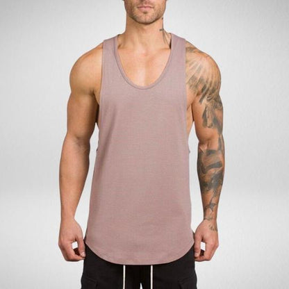 Men Long Tank Muscle Workout T-Shirt  Bodybuilding Gym Athletic Training Sports Tops Ooho