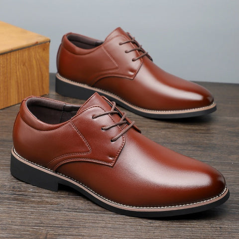 Plus Size Business Formal Wear Black Leather Shoes For Men Ooho
