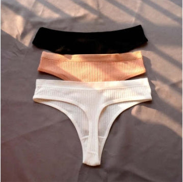 New Female Cotton Panties Low Thong Ooho