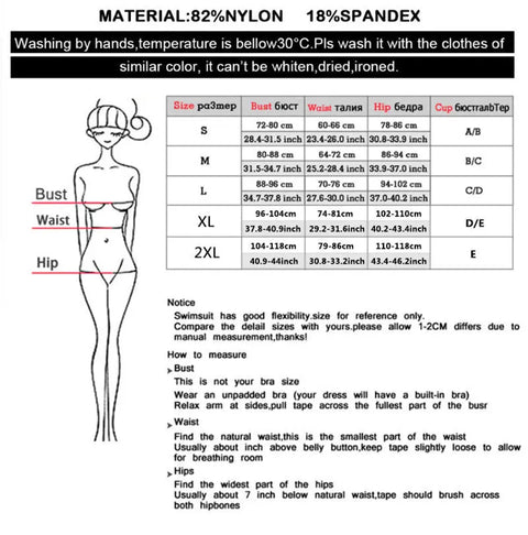 Push Up Bikini One-piece Printed Spun Yarn Swimsuit For Women Ooho