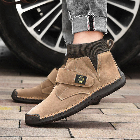 Velcro Shoes Men Ankle Boots Winter Sock Trainer Boots High Quality Ooho