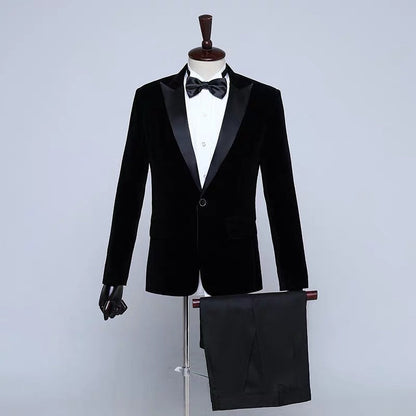 Men's Stage Performance Suit Velvet Jacket Ooho