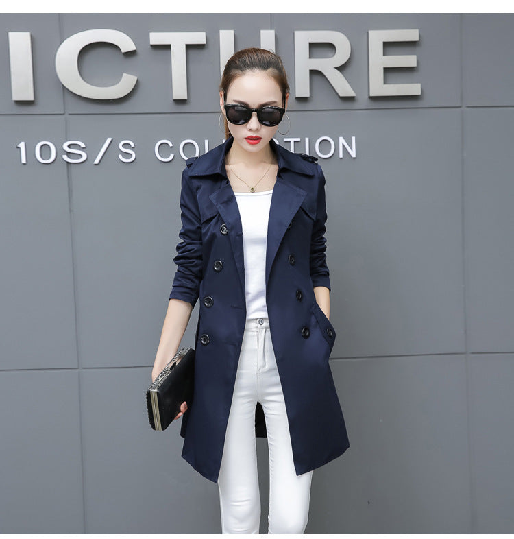 Slim Women’s Plus Size Mid-Length Trench Coat – Stylish & Comfortable Outerwear Ooho