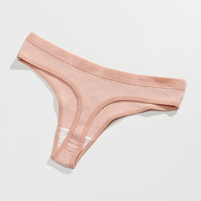 New Female Cotton Panties Low Thong Ooho