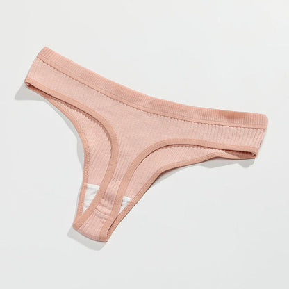 New Female Cotton Panties Low Thong Ooho