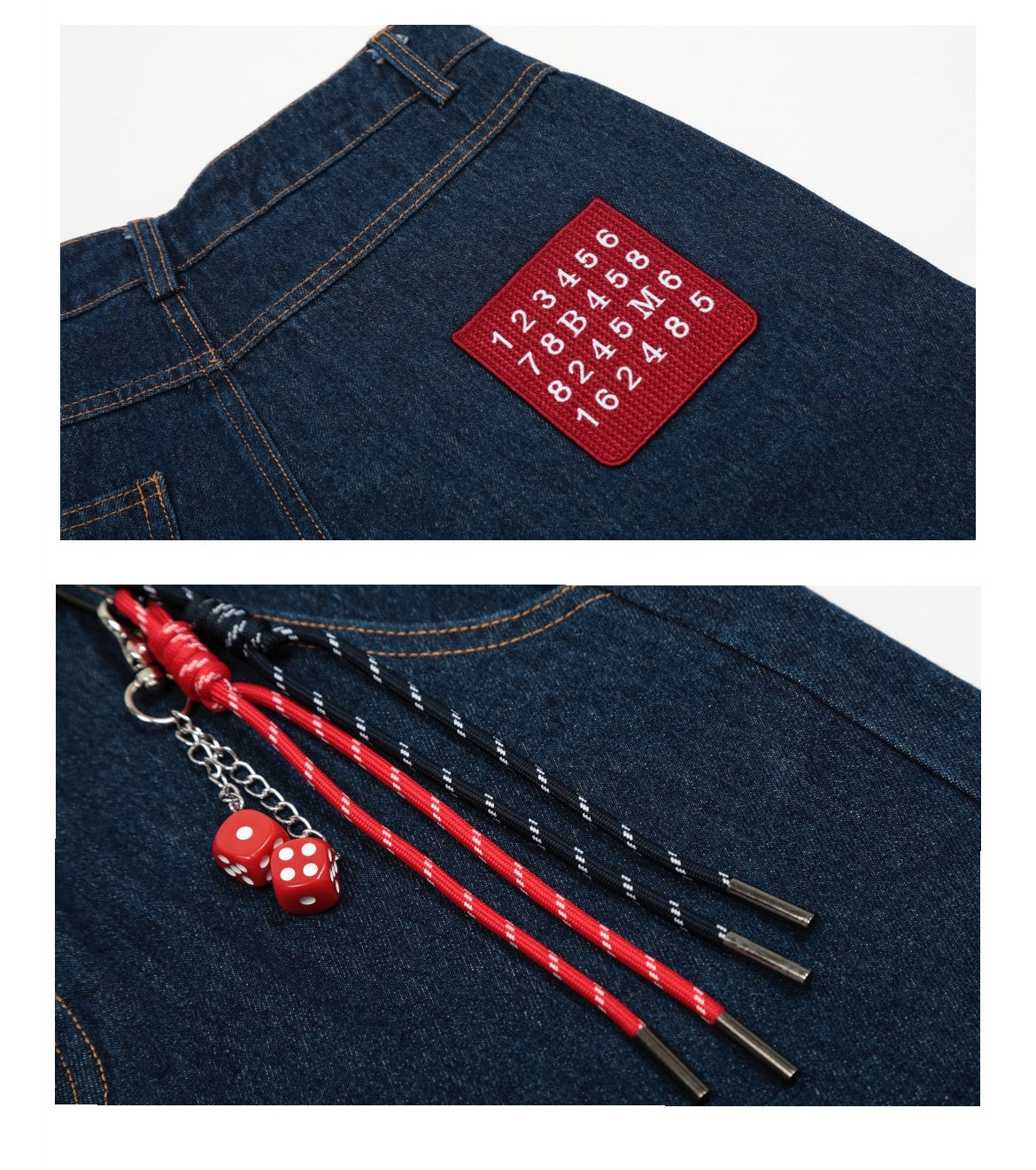 American Retro Lanyard Design Jeans for Women | Vintage Streetwear Denim Ooho