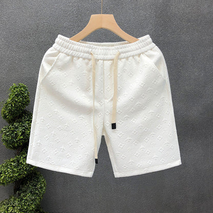 White Jacquard Shorts For Men Shorts Ooho