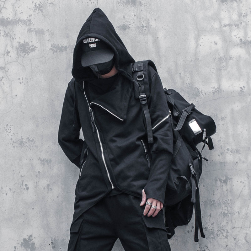 Dark Asymmetric Design Coat Gothic Trench Coat Men Ooho