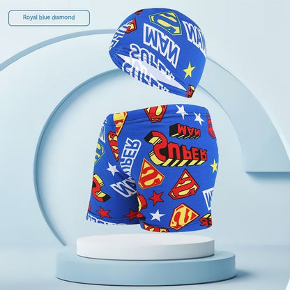 Children's Swimming Trunks Beach Vacation With Swimming Cap Suit Ooho