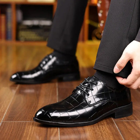 Men's Formal Casual Breathable Pointed Leather Shoes Ooho 